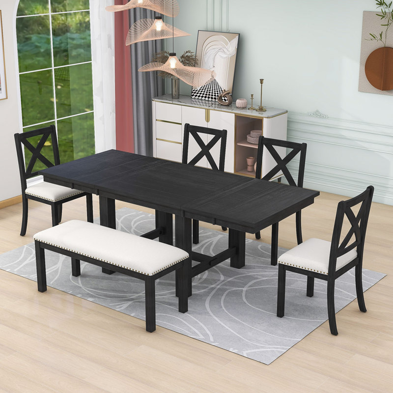 August Grove® Brisamar 6 - Person Extendable Dining Set | Wayfair